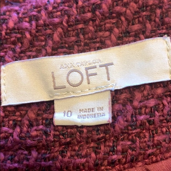 LOFT ANN TAYLOR Burgundy Skirt Size 10 - Picture 6 of 8
